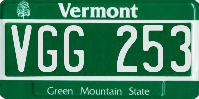 VT license plate VGG253
