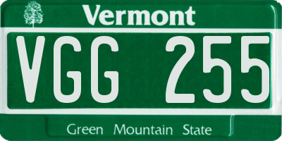 VT license plate VGG255