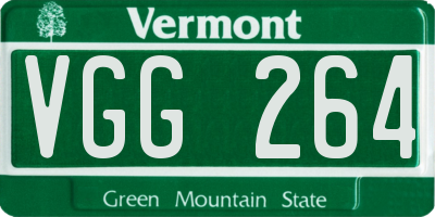 VT license plate VGG264