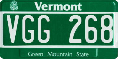 VT license plate VGG268