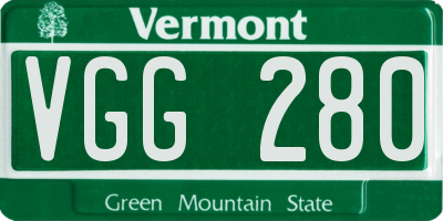 VT license plate VGG280
