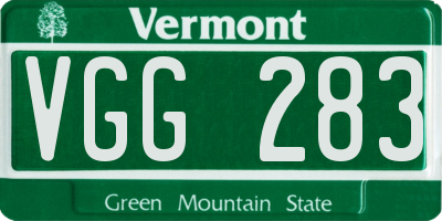 VT license plate VGG283