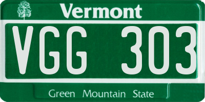 VT license plate VGG303