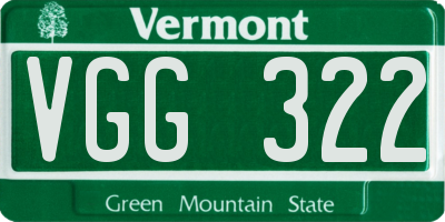 VT license plate VGG322