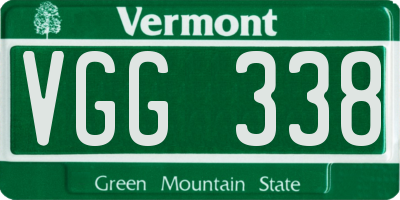 VT license plate VGG338