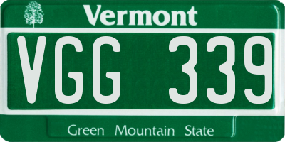 VT license plate VGG339