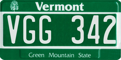 VT license plate VGG342