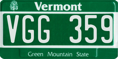 VT license plate VGG359