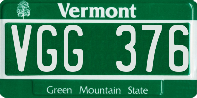 VT license plate VGG376