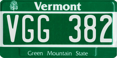 VT license plate VGG382