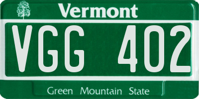 VT license plate VGG402
