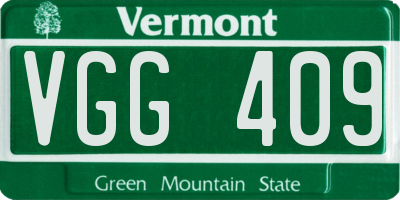 VT license plate VGG409