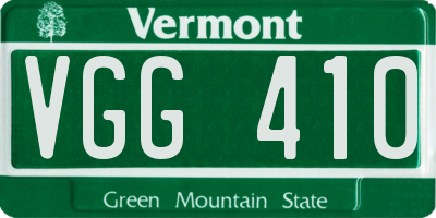 VT license plate VGG410