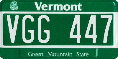 VT license plate VGG447