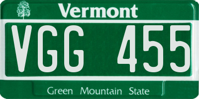 VT license plate VGG455