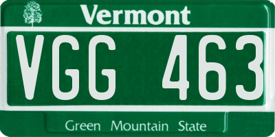 VT license plate VGG463