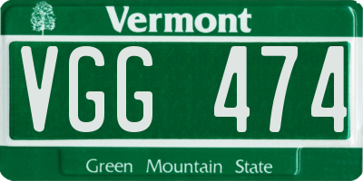 VT license plate VGG474