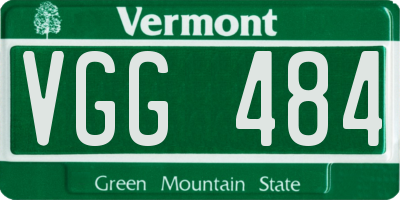 VT license plate VGG484