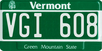 VT license plate VGI608