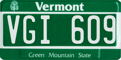 VT license plate VGI609