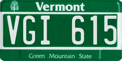 VT license plate VGI615