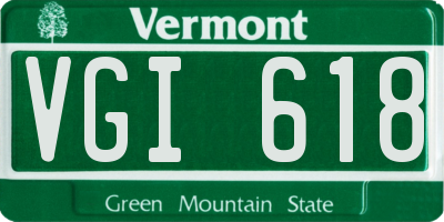 VT license plate VGI618