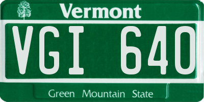 VT license plate VGI640