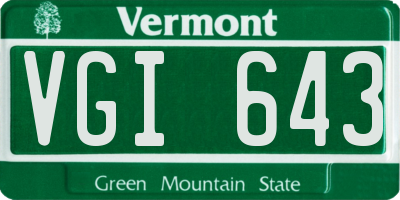 VT license plate VGI643