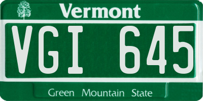 VT license plate VGI645