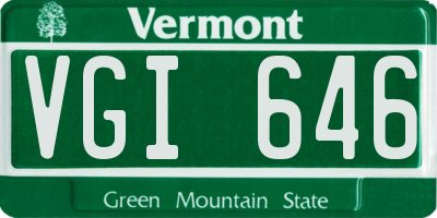 VT license plate VGI646