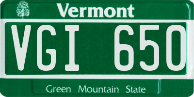 VT license plate VGI650
