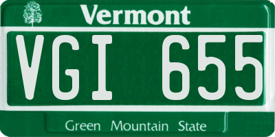 VT license plate VGI655