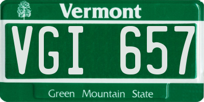 VT license plate VGI657