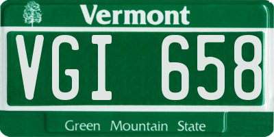 VT license plate VGI658