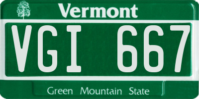 VT license plate VGI667