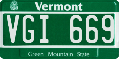 VT license plate VGI669