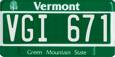 VT license plate VGI671