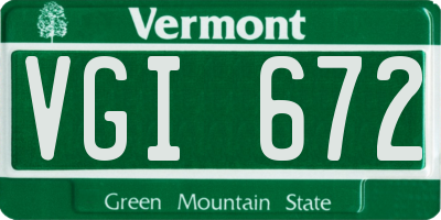 VT license plate VGI672