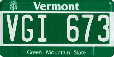 VT license plate VGI673