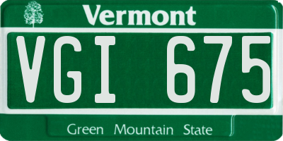 VT license plate VGI675