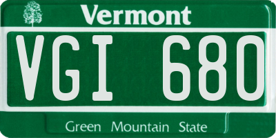 VT license plate VGI680