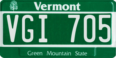 VT license plate VGI705