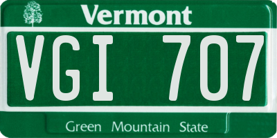 VT license plate VGI707