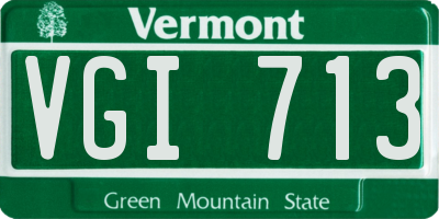 VT license plate VGI713