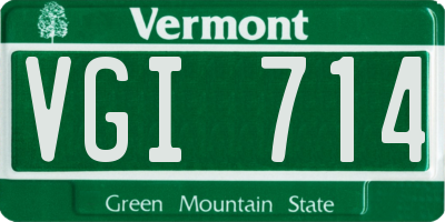 VT license plate VGI714