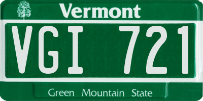 VT license plate VGI721