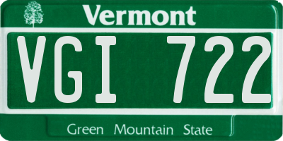VT license plate VGI722