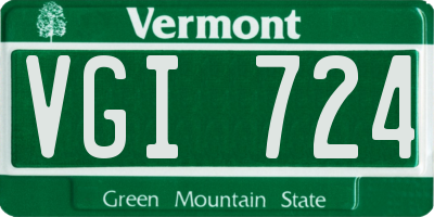 VT license plate VGI724