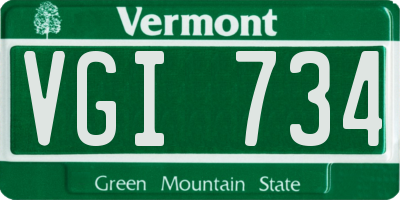 VT license plate VGI734