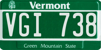 VT license plate VGI738